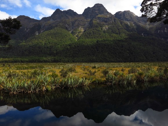 Mountains reflected in a lake